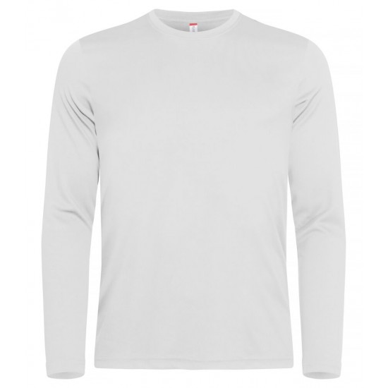 T-SHIRT LANGE MOUW  CLIQUE BASIC ACTIVE-T 029040 00 WIT T shirt