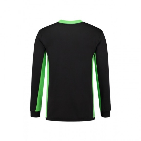 SWEATER L&S 4750 SWEATER WORKWEAR BLACK LIME Bedrijfskleding bedrukken