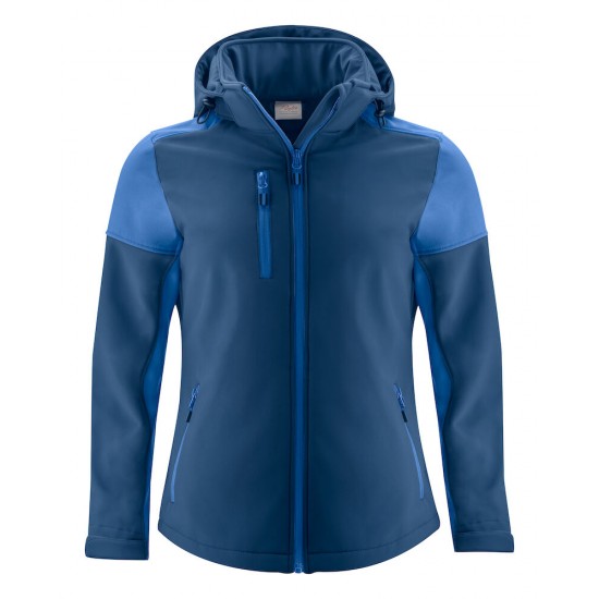 DAMES SOFTSHELL PRINTER PRIME 2261066 6053 NAVY MET ROYAL BLUE ACCENTEN Bedrijfskleding bedrukken