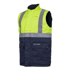 SIOEN BODYWARMER 1666 FLUOR GEEL MET NAVY